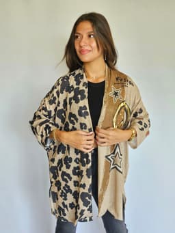 Beige & Leopard Cardiganindex