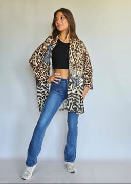 Beige & Leopard Cardiganindex