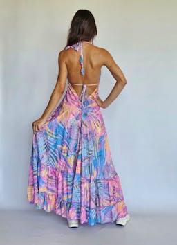 Backless Printed Dressindex