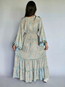 Beige & Aqua Boho Dressindex