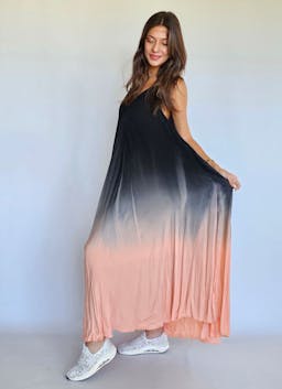 Black & Orange Tie Dye Dressindex