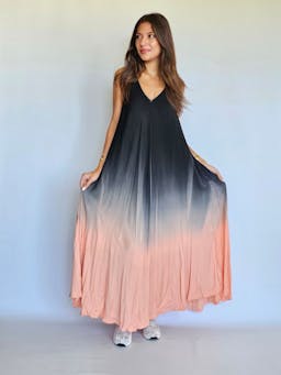 Black & Orange Tie Dye Dressindex