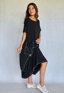 Black Dress with White Stitchesindex