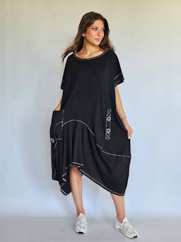 Black Dress with White Stitchesindex