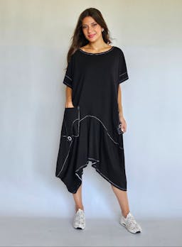 Black Dress with White Stitchesindex