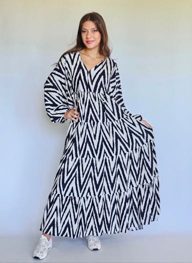 Black and White Long Dress