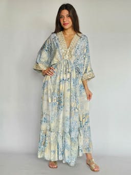 Boho Blue and Gold Dressindex