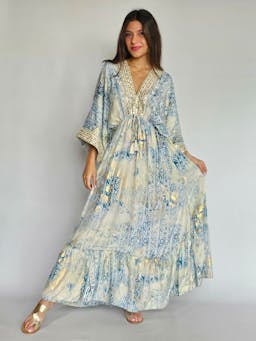 Boho Blue and Gold Dressindex