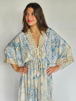 Boho Blue and Gold Dressindex