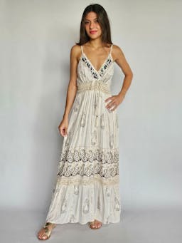 Boho White and Gold Dressindex