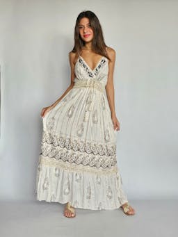 Boho White and Gold Dressindex