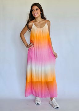 Chiffon Tie Dye Long Dressindex