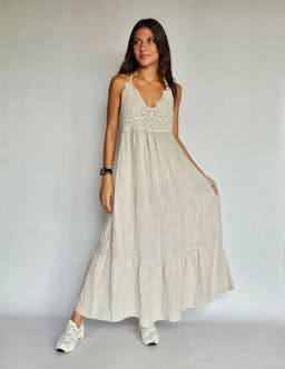 Crochet Bust Linen Dressindex