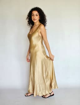 Gold Satin Dressindex