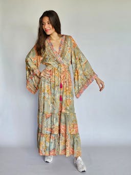 Green & Orange Boho Dressindex