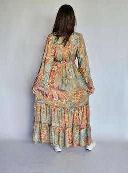 Green & Orange Boho Dressindex