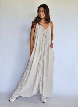 Linen Dress with Crochetindex