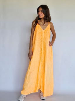 Linen Dress with Crochetindex