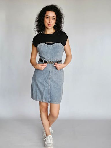 Mix of Denim and Cotton Dress