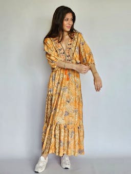 Orange & Navy Boho Dressindex