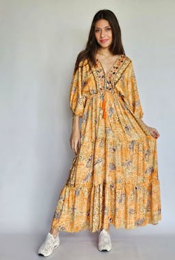 Orange & Navy Boho Dressindex