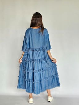 Ruffled Denim Dressindex