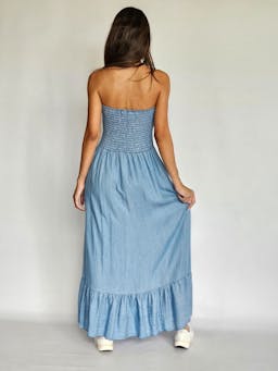 Strapless Denim Flowy Dressindex