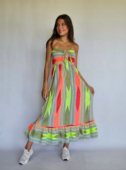 Strapless Flowy Colorful Dressindex