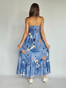 Strapless Flowy Denim Dressindex