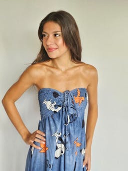 Strapless Flowy Denim Dressindex