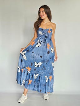 Strapless Flowy Denim Dressindex