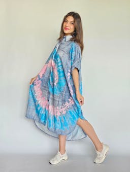 Tie Dye Flowy Denim Dressindex