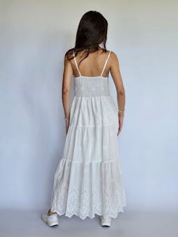 White & Denim Embroidered Dressindex