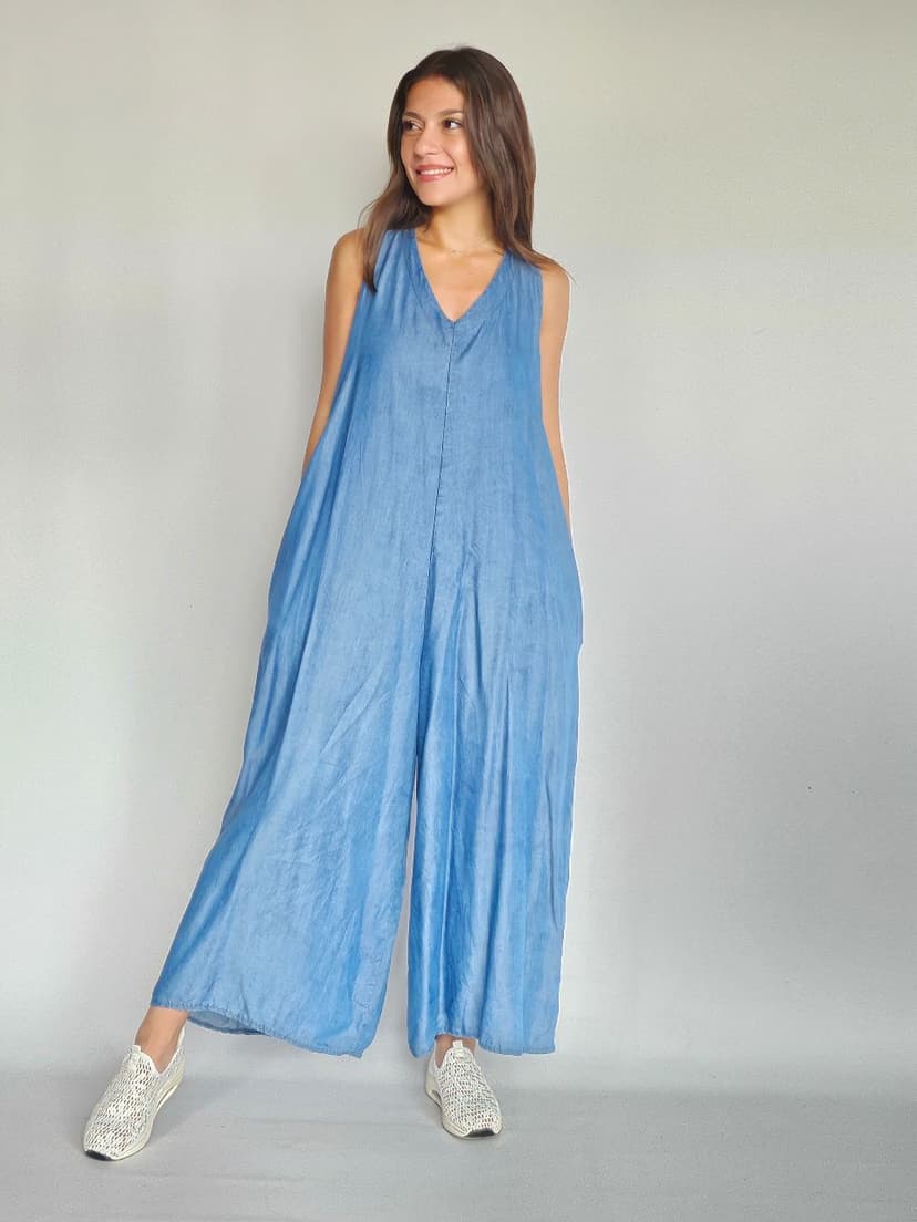 Flowy Denim Jumpsuit