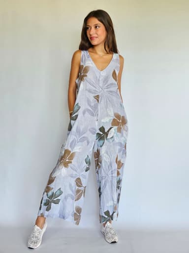 Linen Floral Jumpsuit