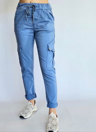 Cargo Elastic Waist Pants