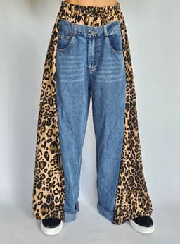 Denim & Leopard Pantsindex