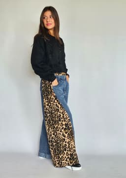 Denim & Leopard Pantsindex