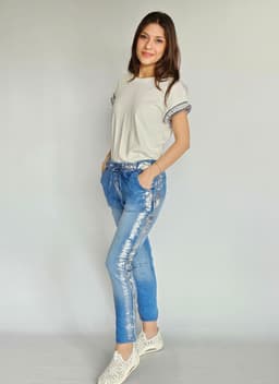 Denim & Silver Pantsindex