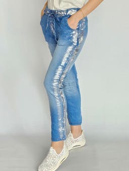 Denim & Silver Pantsindex