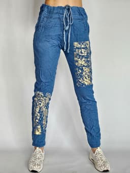 Elastic Waist Denim Pantsindex