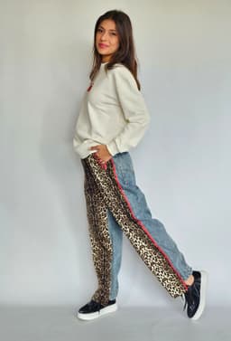 Leopard & Denim Pantsindex