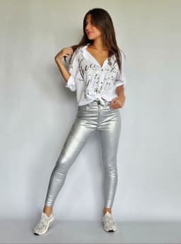 Silver Slim Fit Pantsindex