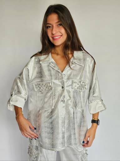 Metallic Silver Shirt