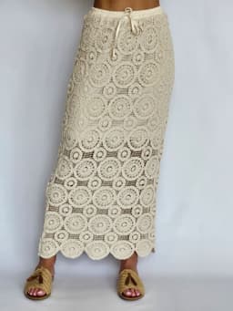 Beige Crochet Skirtindex