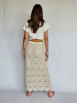 Beige Crochet Skirtindex