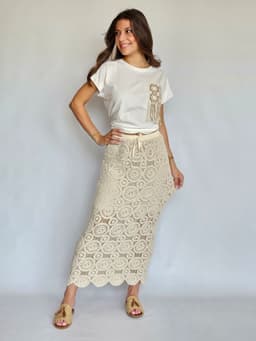 Beige Crochet Skirtindex