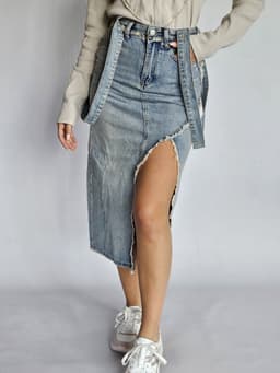 Denim Skirt with Strapsindex