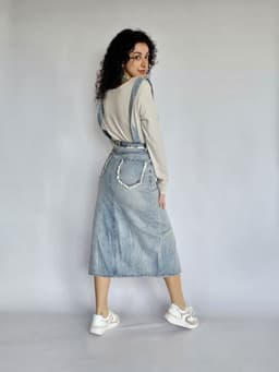 Denim Skirt with Strapsindex