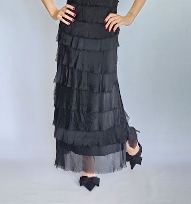 Ruffled Silk Skirt